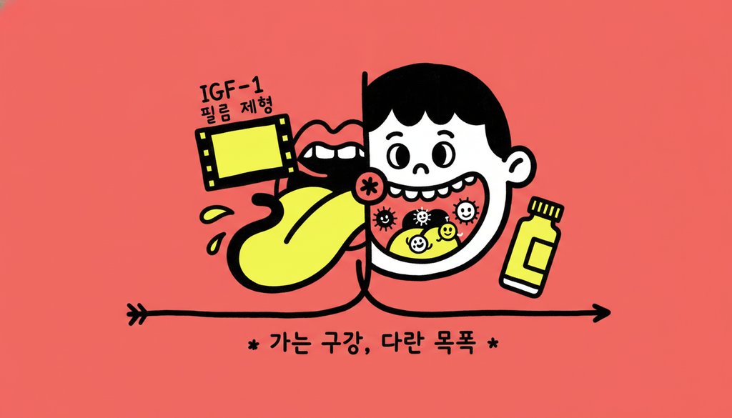 IGF-1 필름 제형과 아이리톨 어린이 구강 유산균 — 같은 구강, 다른 목적